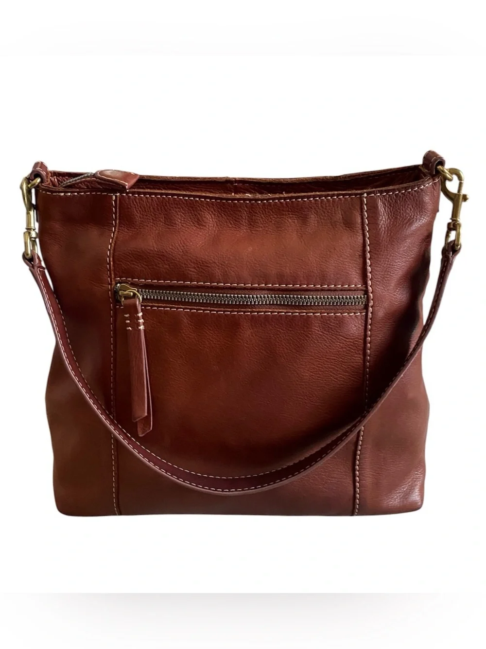 AMERICAN LEATHER CO MERCER WOVEN LEATHER TOP ZIP HOBO